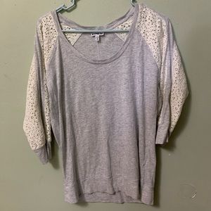 EXPRESS 3/4 Sleeve Tee w/ Lacey Accents